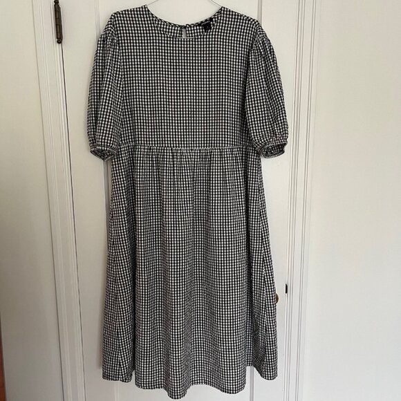 Monki Black and White Gingham Dress | Size Medium - Picture 3 of 10